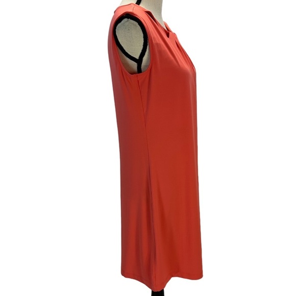 Ellen Tracy Sleeveless Cut Out Knot Neck Mini Dress - Coral Pink - size XSmall - Picture 3 of 11